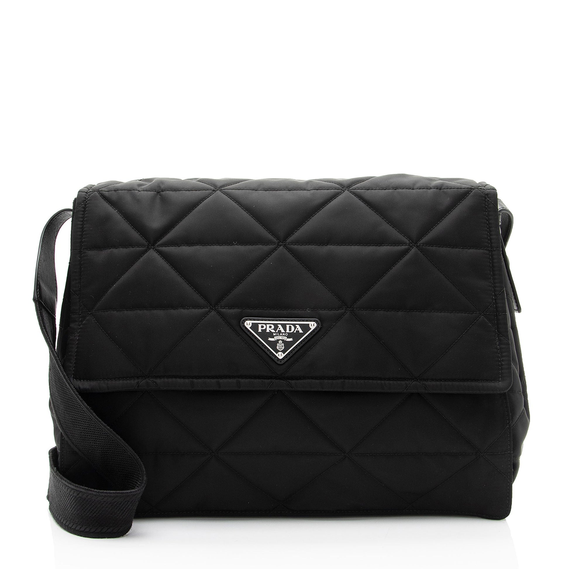 Prada Padded Re Messenger Nylon Flap Shoulder Bag