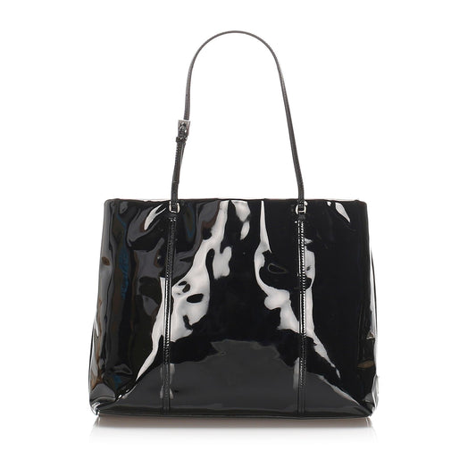 Prada Tote Leather Patent Tote Bag