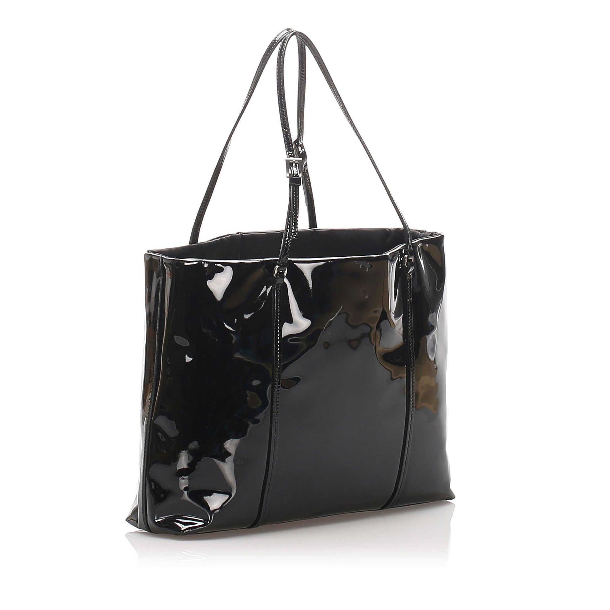 Prada Tote Leather Patent Tote Bag