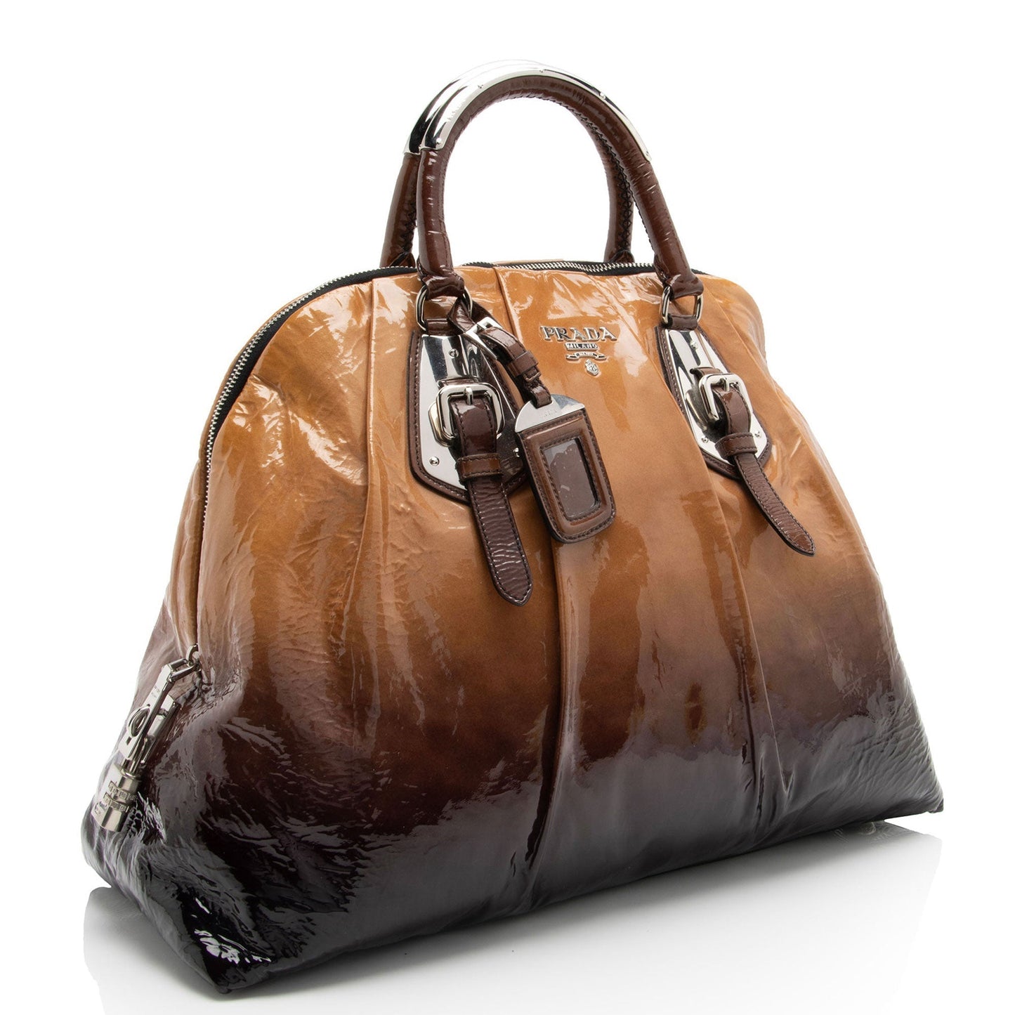 Prada Ombre Dome Satchel Shf Alsipx Leather Patent Satchel Bag