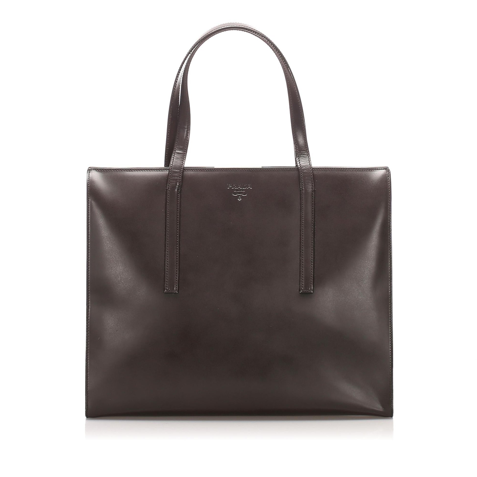 Prada Tote Shg Leather Tote Bag