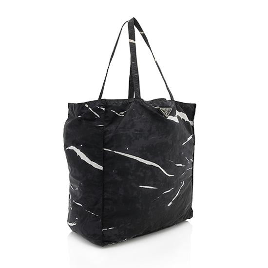 Prada Printed Tote Nylon Tote Bag