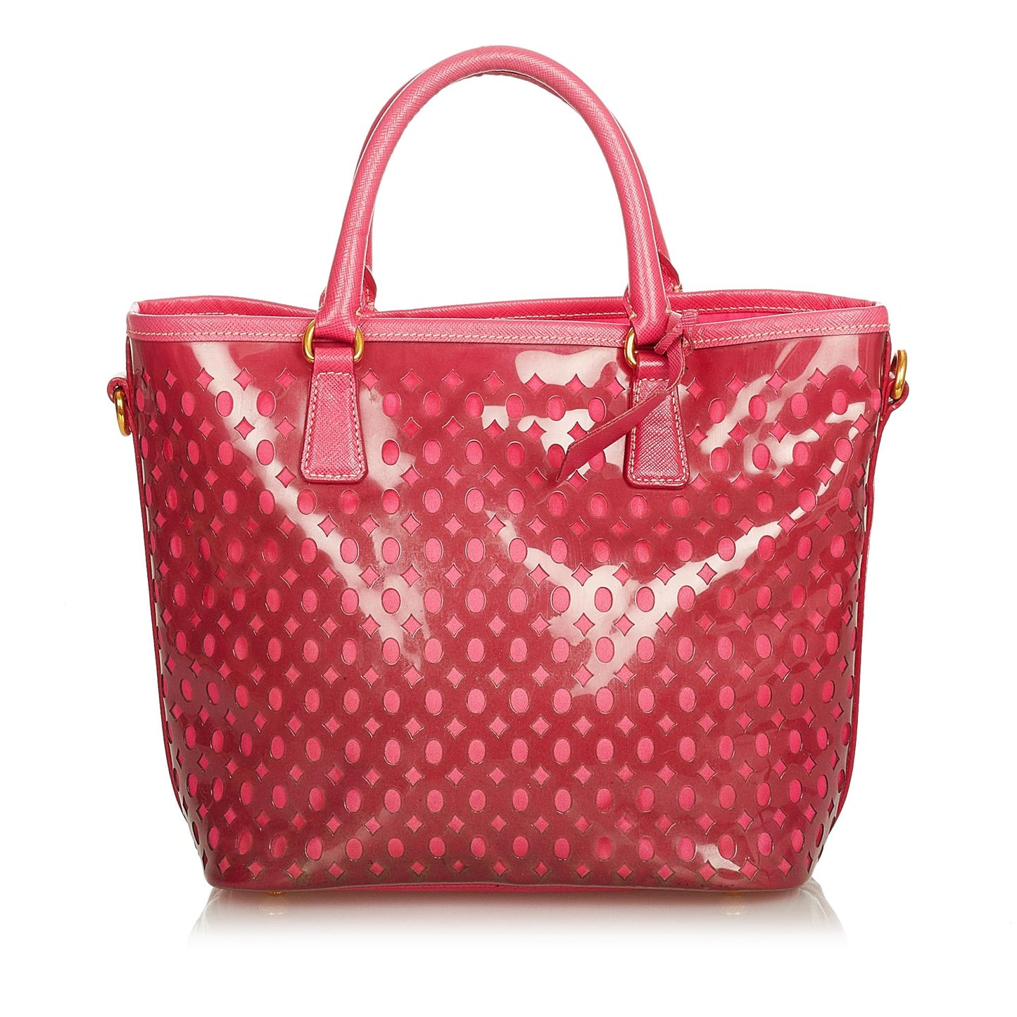 Prada Perforated Vinyl Satchel Shg Satchel Bag