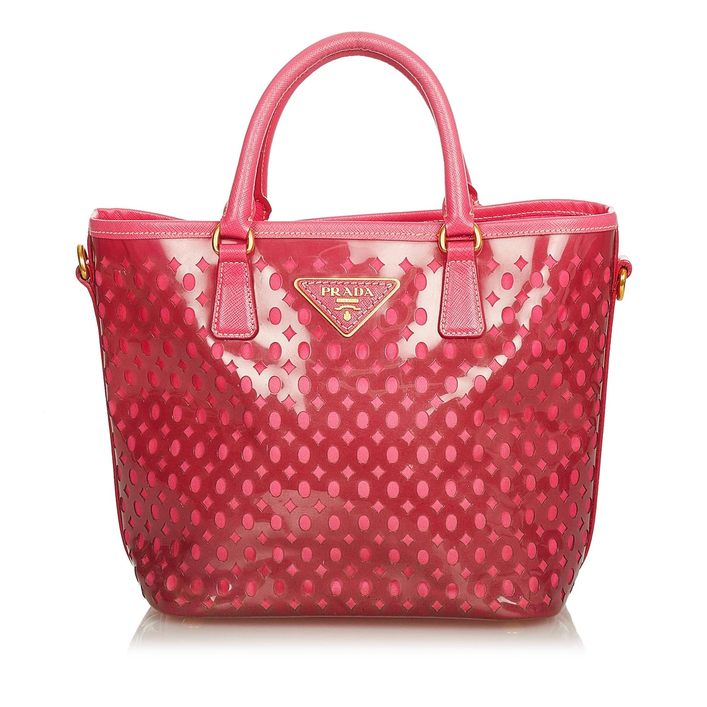 Prada Perforated Vinyl Satchel Shg Satchel Bag