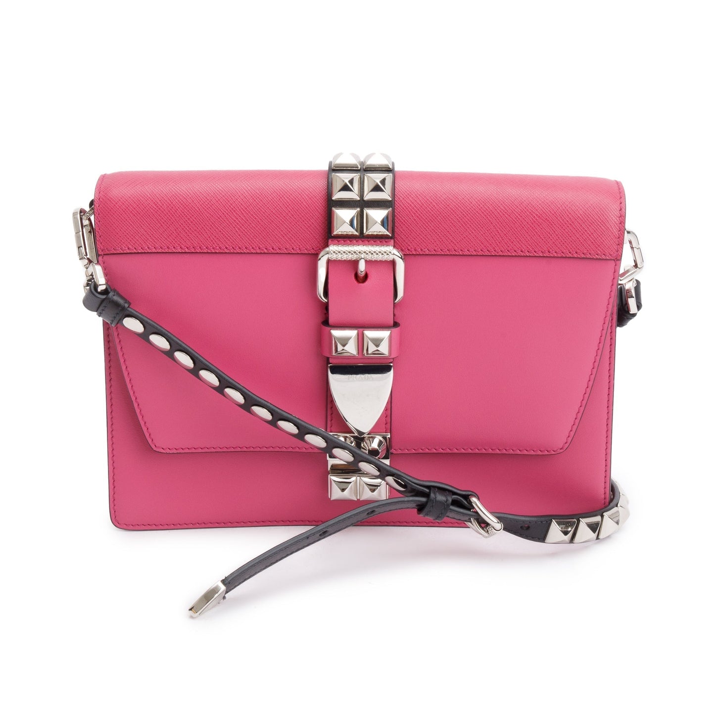 Prada Saffiano City Calf Elektra Bag Leather Pink Travel Bag