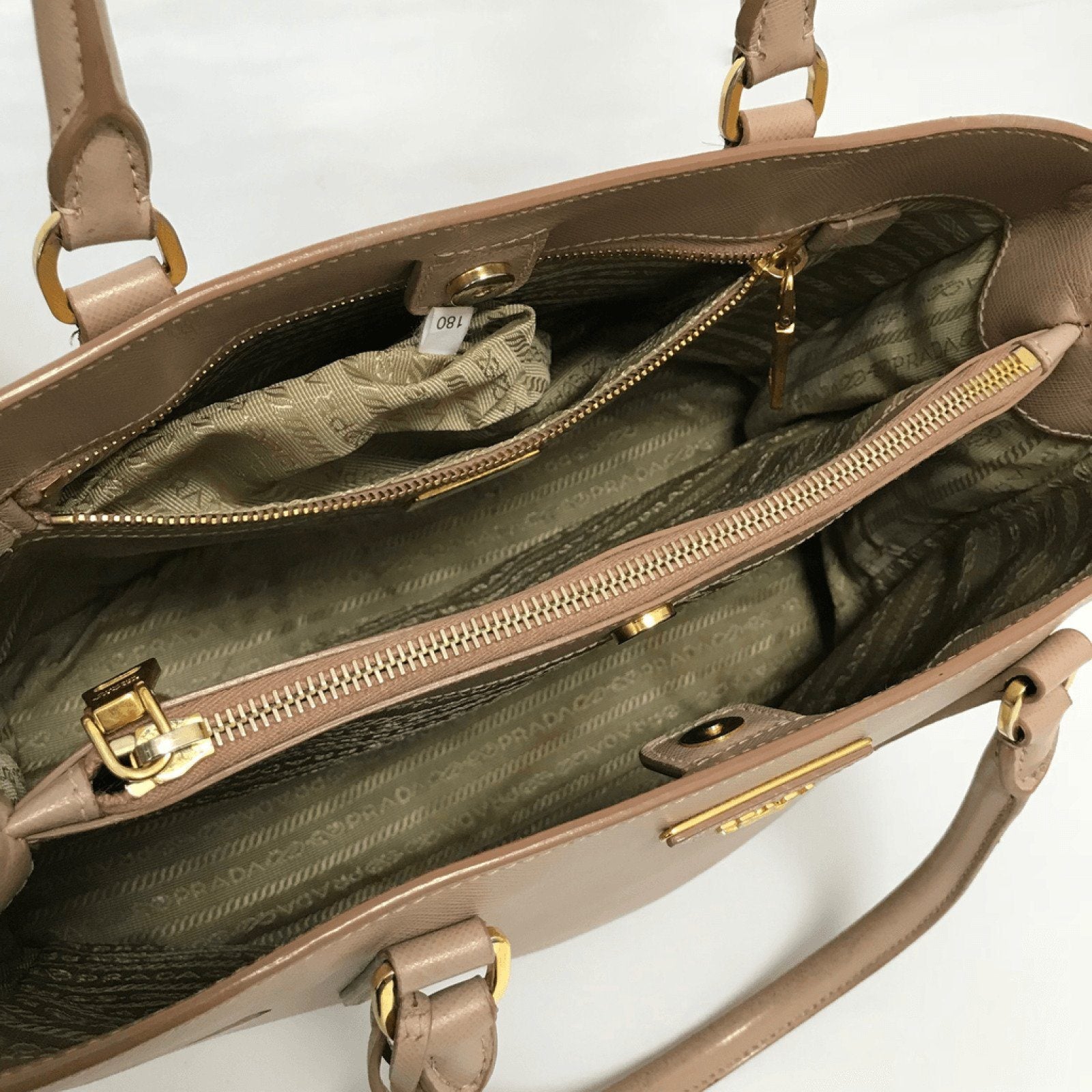 Prada Saffiano Lux Satchel Handbag Pink Travel Bag