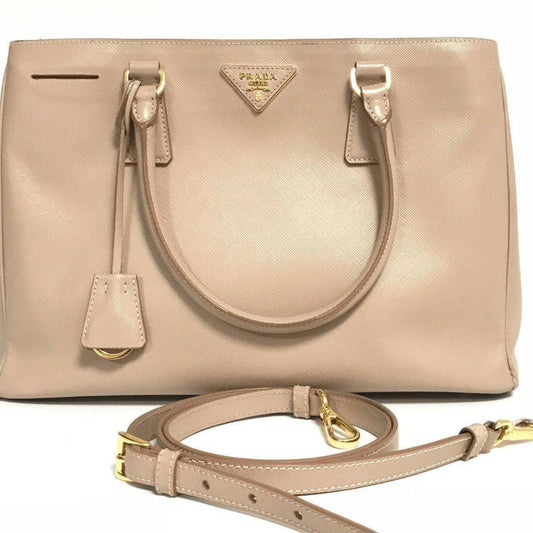 Prada Saffiano Lux Satchel Handbag Pink Travel Bag