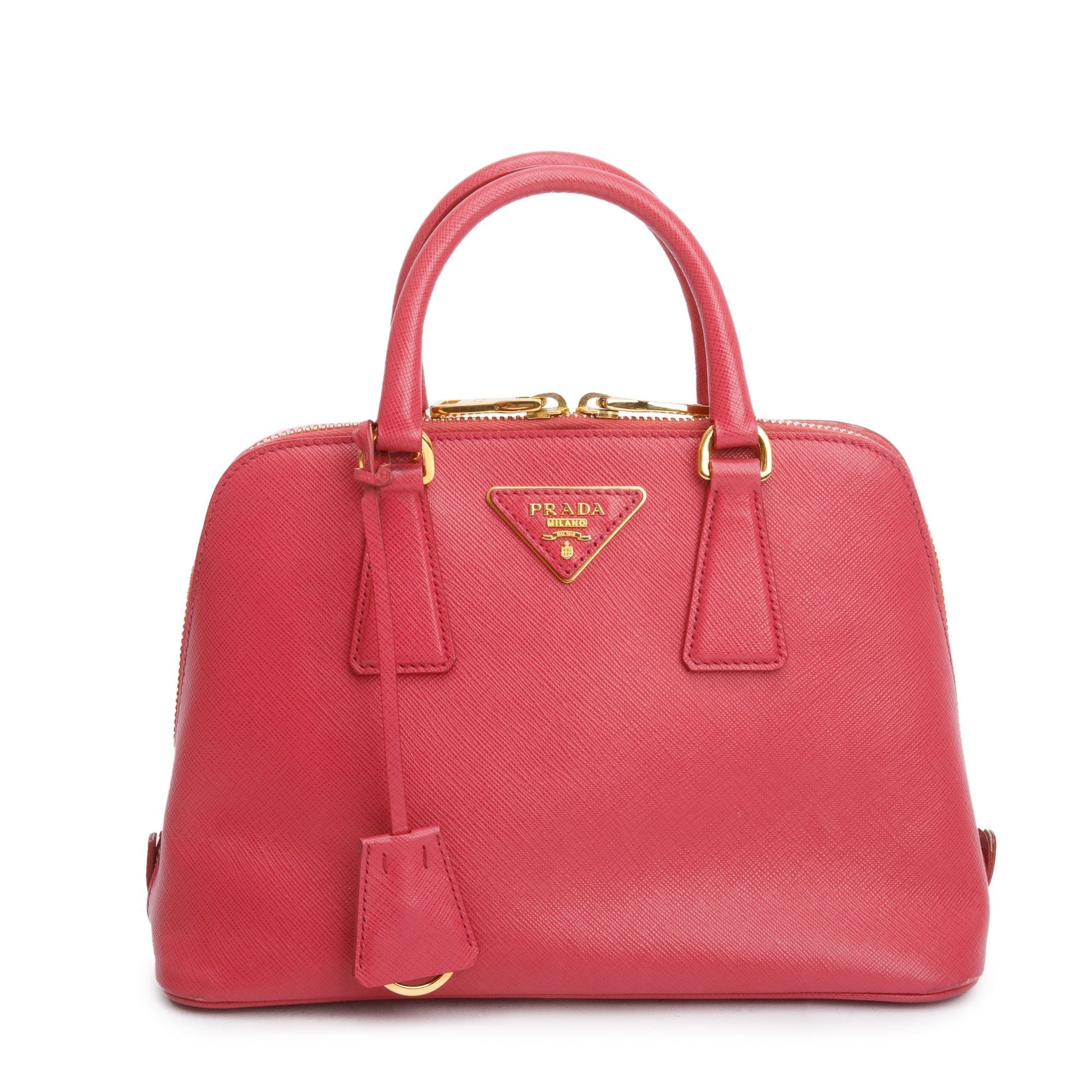 Prada Saffiano Lux Promenade Tote Handbag Pink Small Tote Bag
