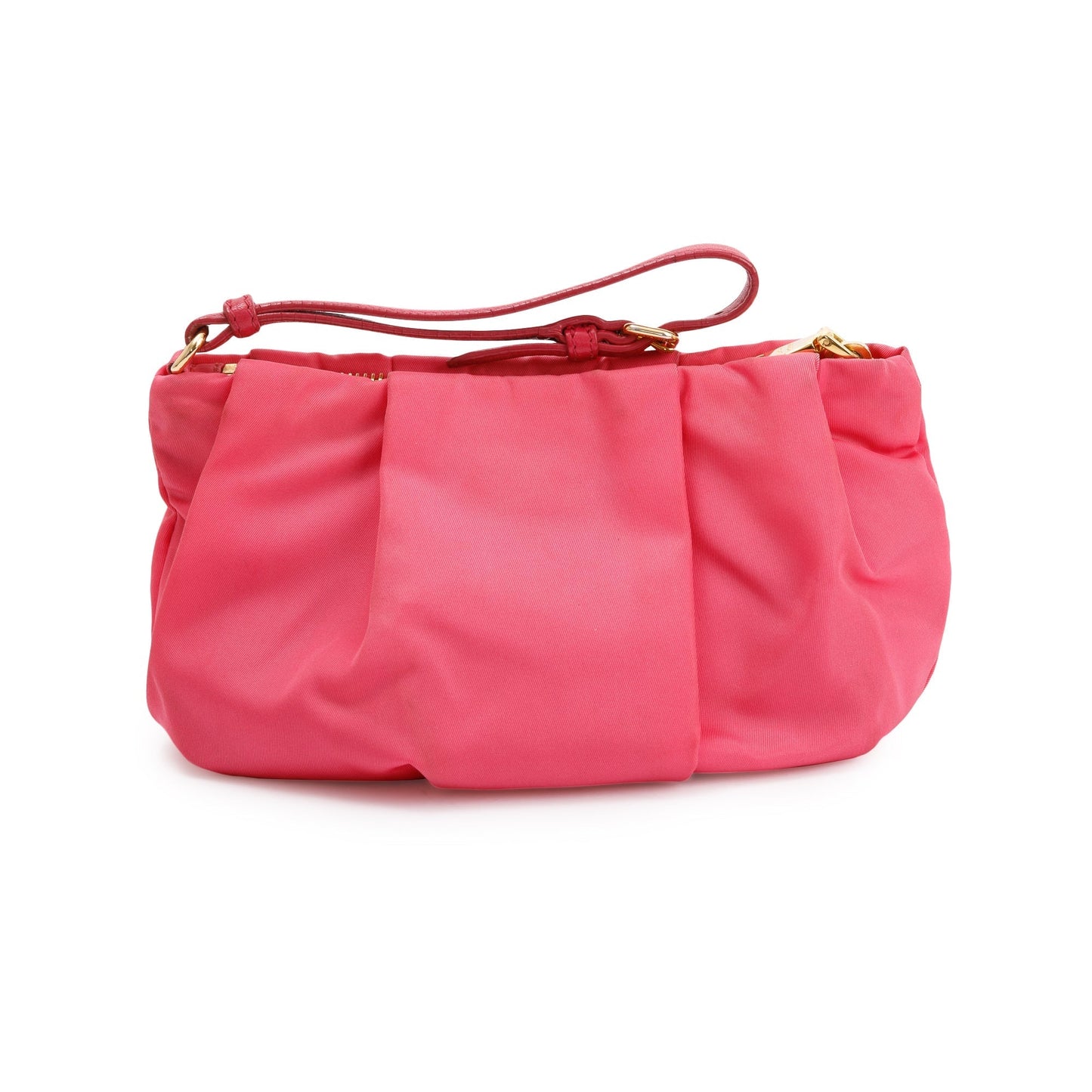 Prada Tessuto Bow Wristlet Handbag Nylon Pink Travel Bag