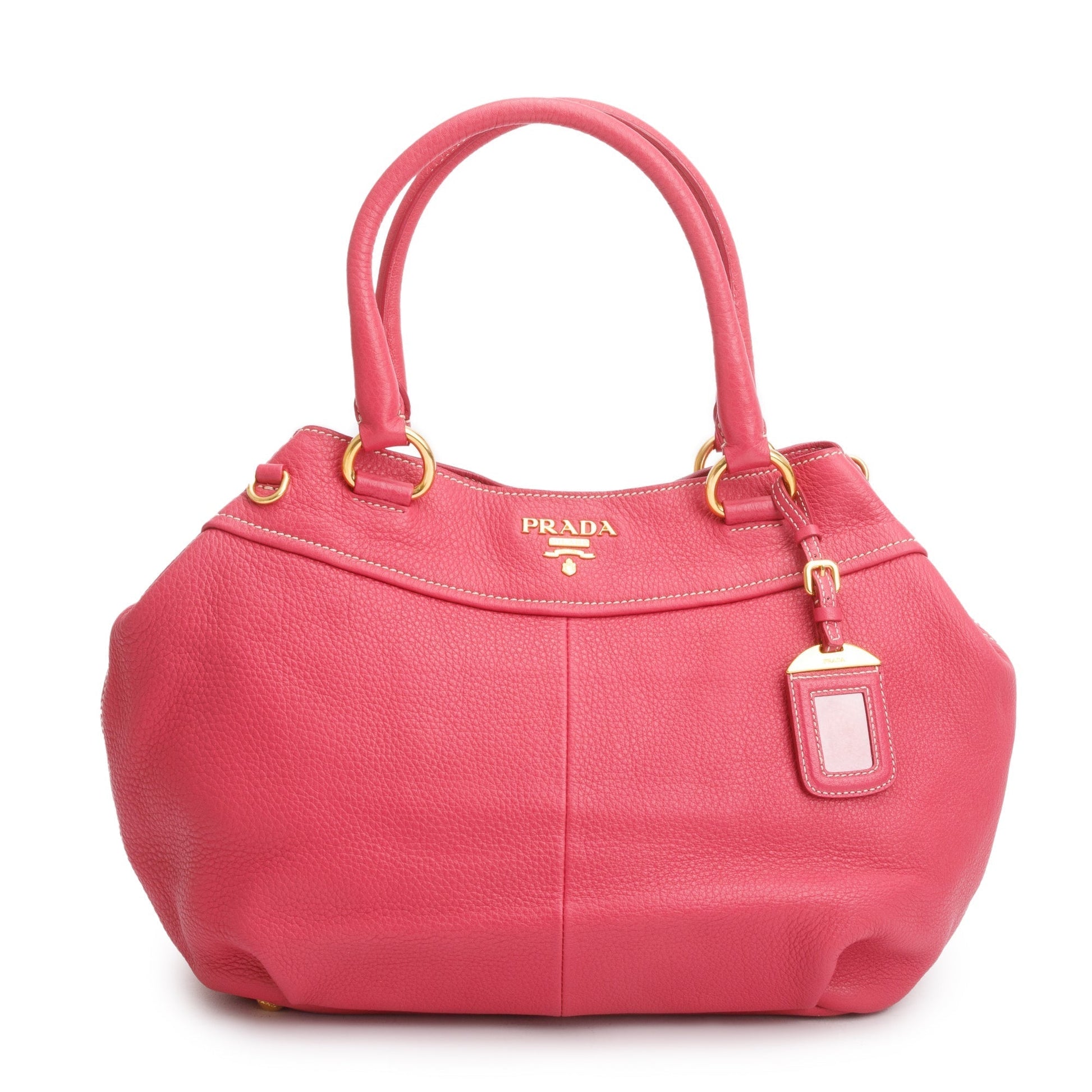 Prada Vitello Daino Shoulder Bag Leather Pink