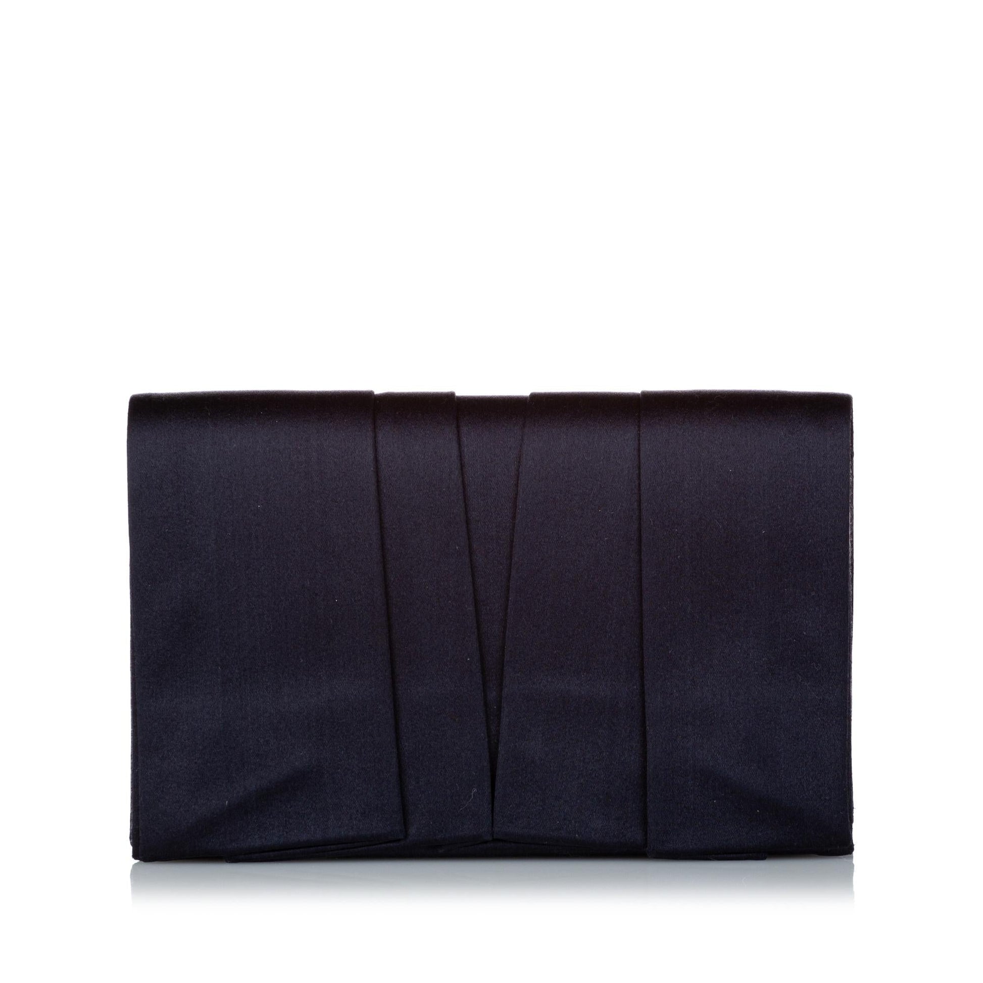 Prada Pleated Clutch Bag Shg Satin