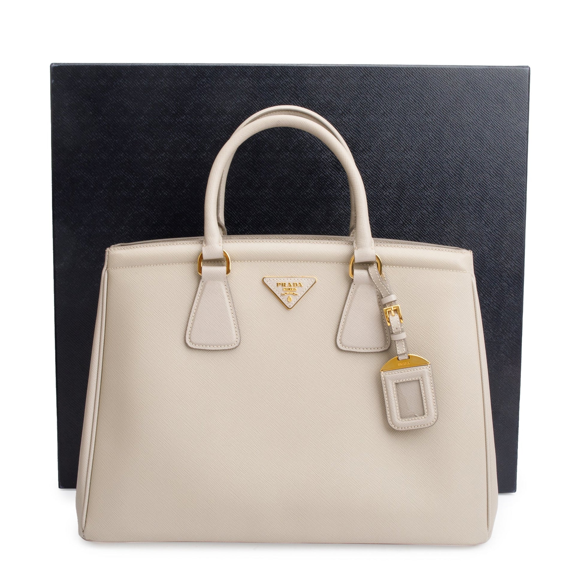 Prada Pomice Saffiano Parabole Tote Handbag Leather Tote Bag