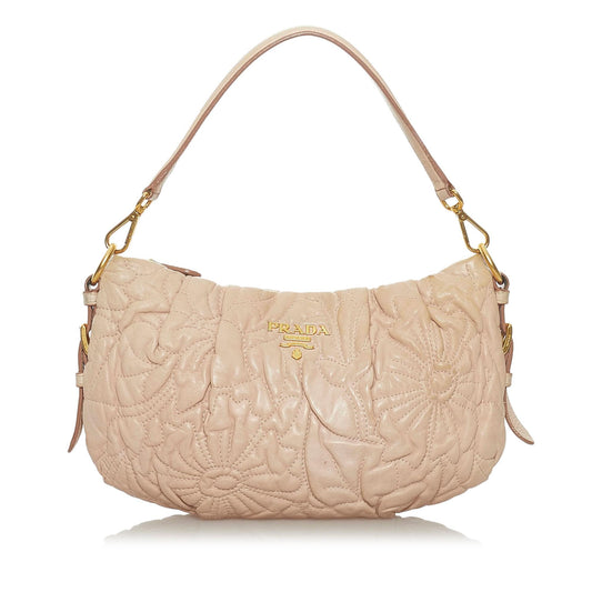 Prada Handbag Shg Leather Quilted Satchel Bag