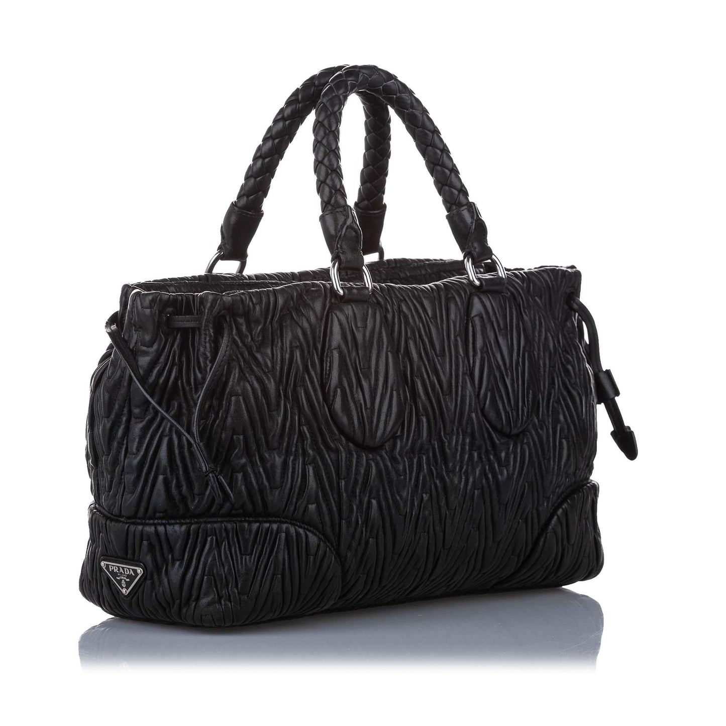 Prada Satchel Shg Leather Quilted Satchel Bag