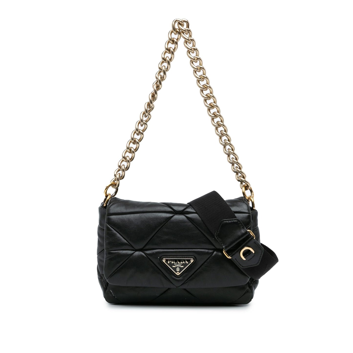Prada Nappa Re Triangle Patchwork System Satchel Shg Dkyzlx Nylon Quilted Flap Satchel Bag