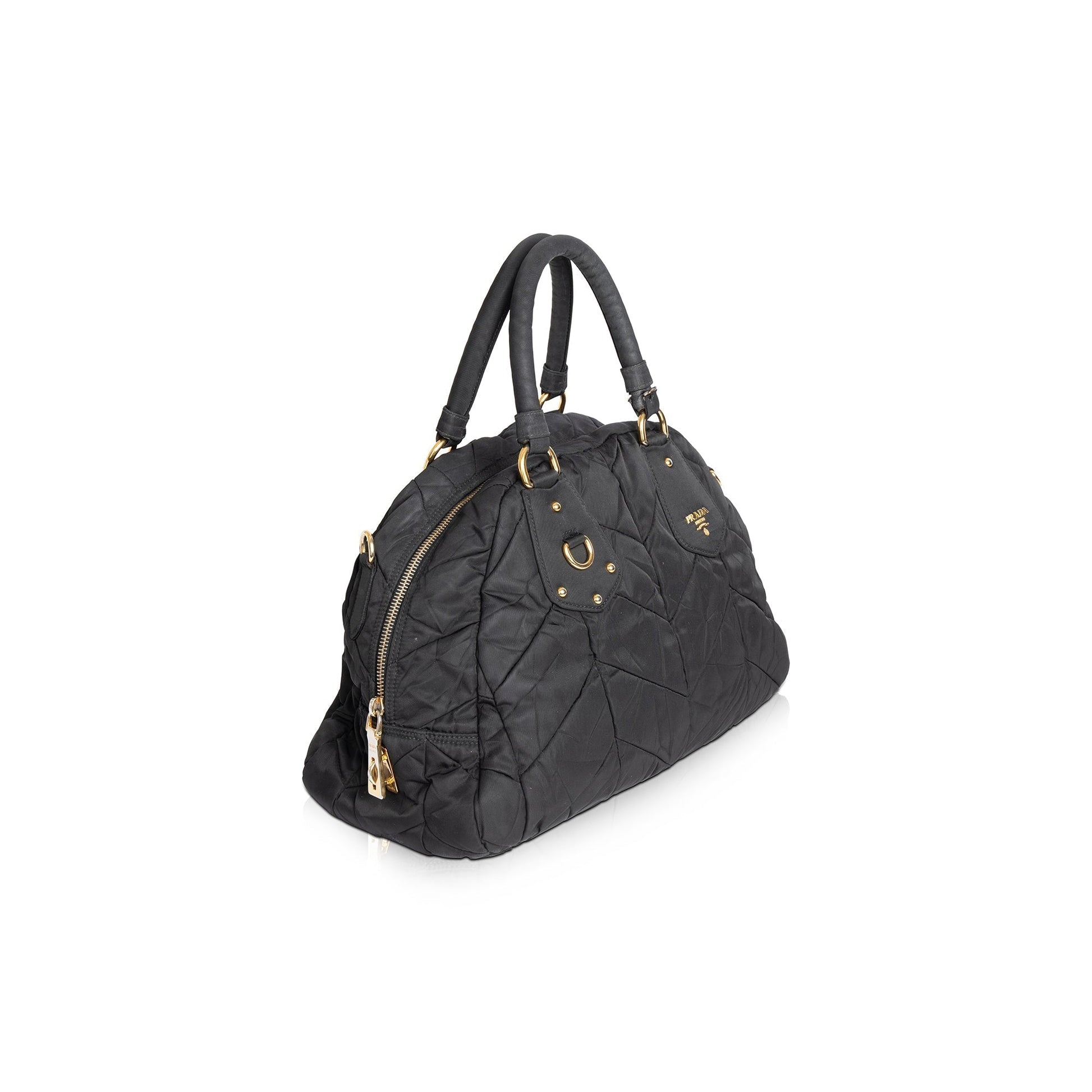 Prada Tessuto Bauletto Bag Nylon Quilted Travel Bag