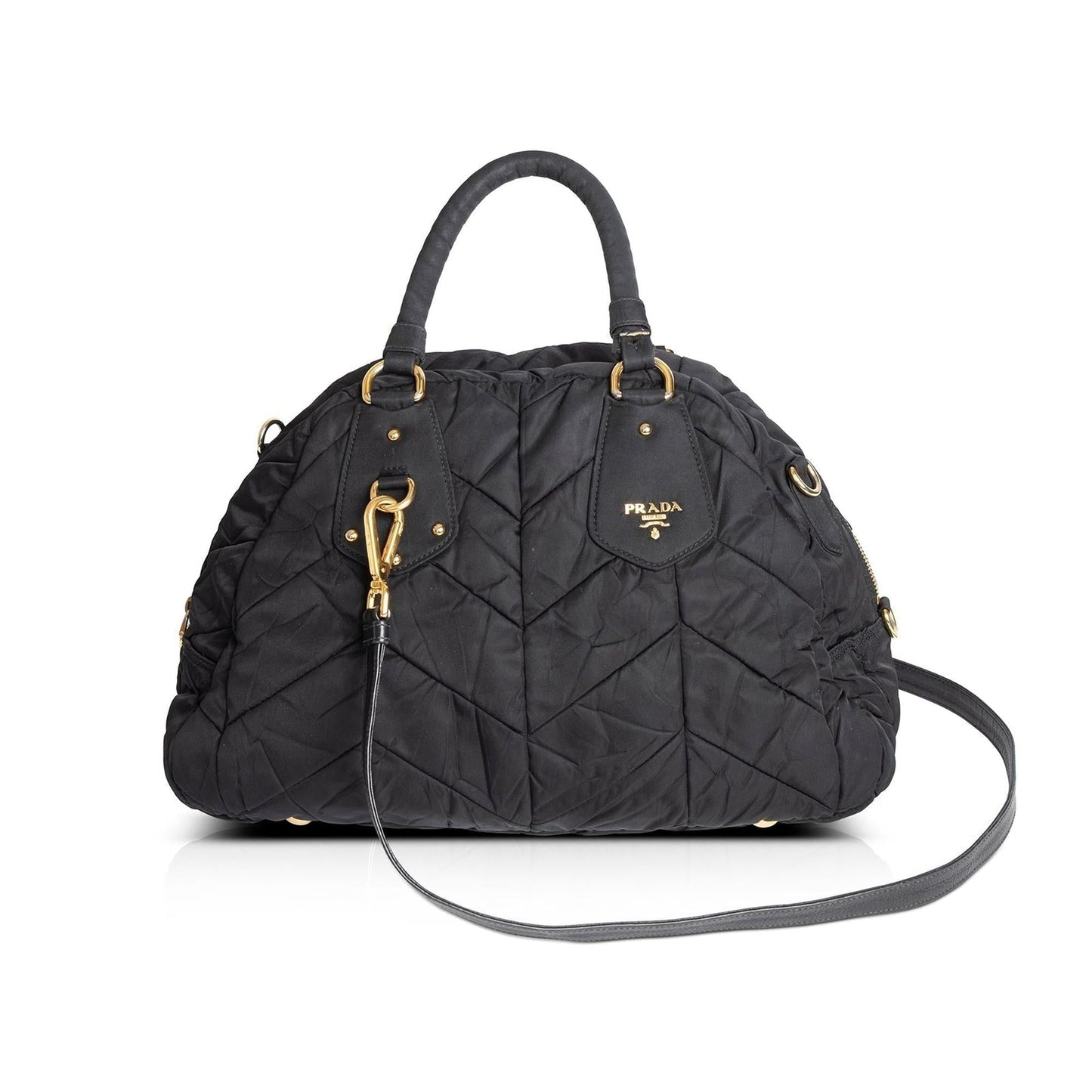 Prada Tessuto Bauletto Bag Nylon Quilted Travel Bag