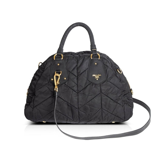 Prada Tessuto Bauletto Bag Nylon Quilted Travel Bag