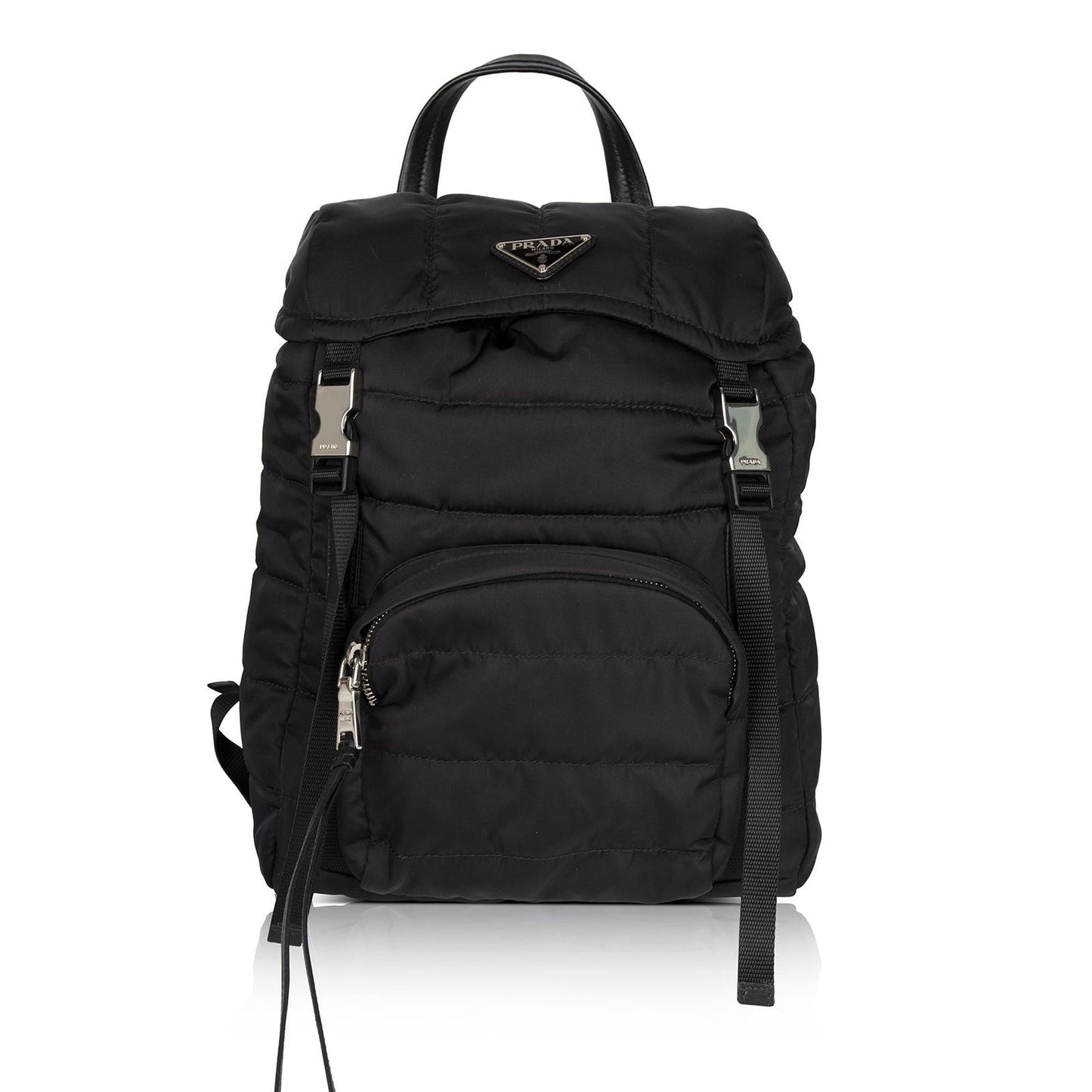 Prada Tessuto Double Buckle Backpack Handbag Nylon Quilted