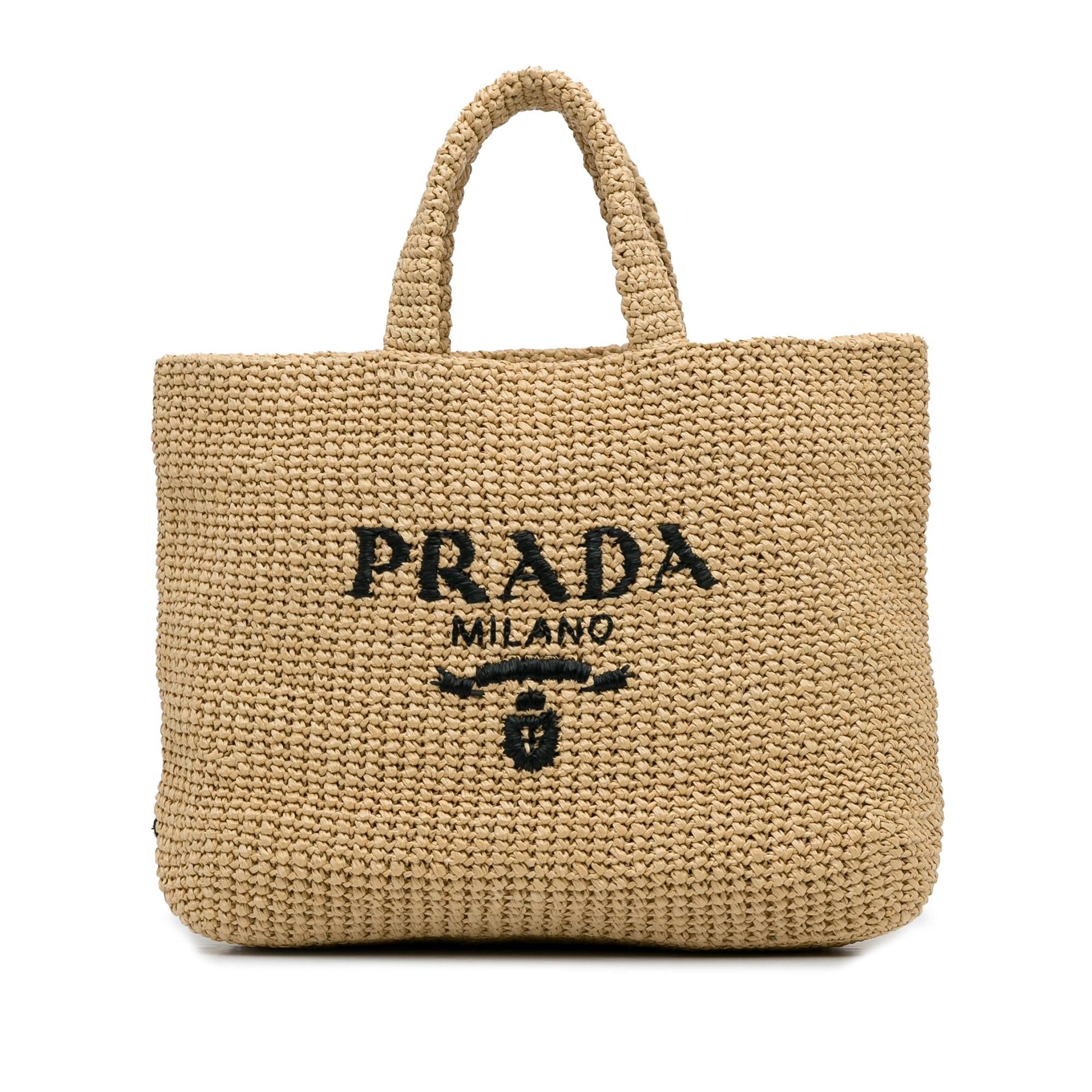 Prada Tote Bag Shg Znbipp Raffia Logo