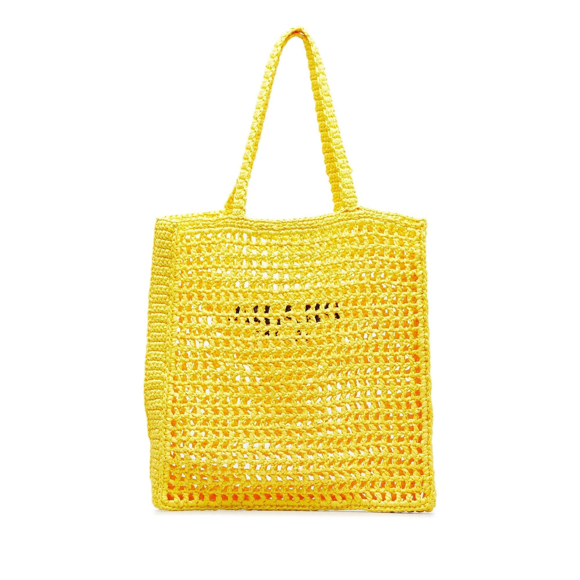 Prada Tote Raffia Logo Tote Bag