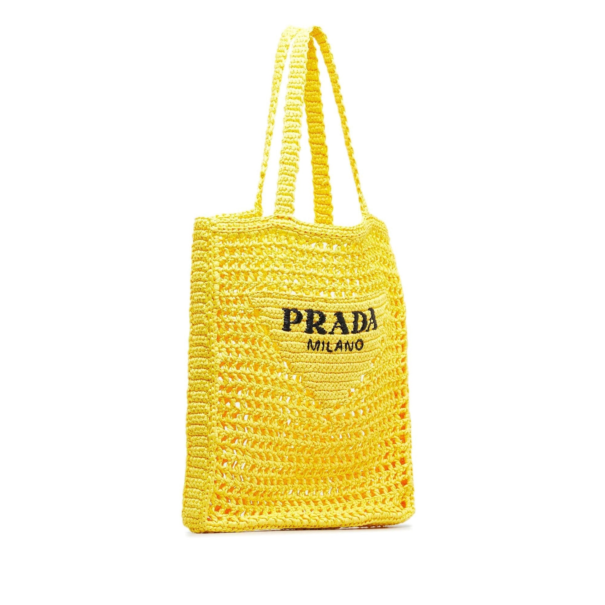 Prada Tote Raffia Logo Tote Bag Tote Shg Phettd