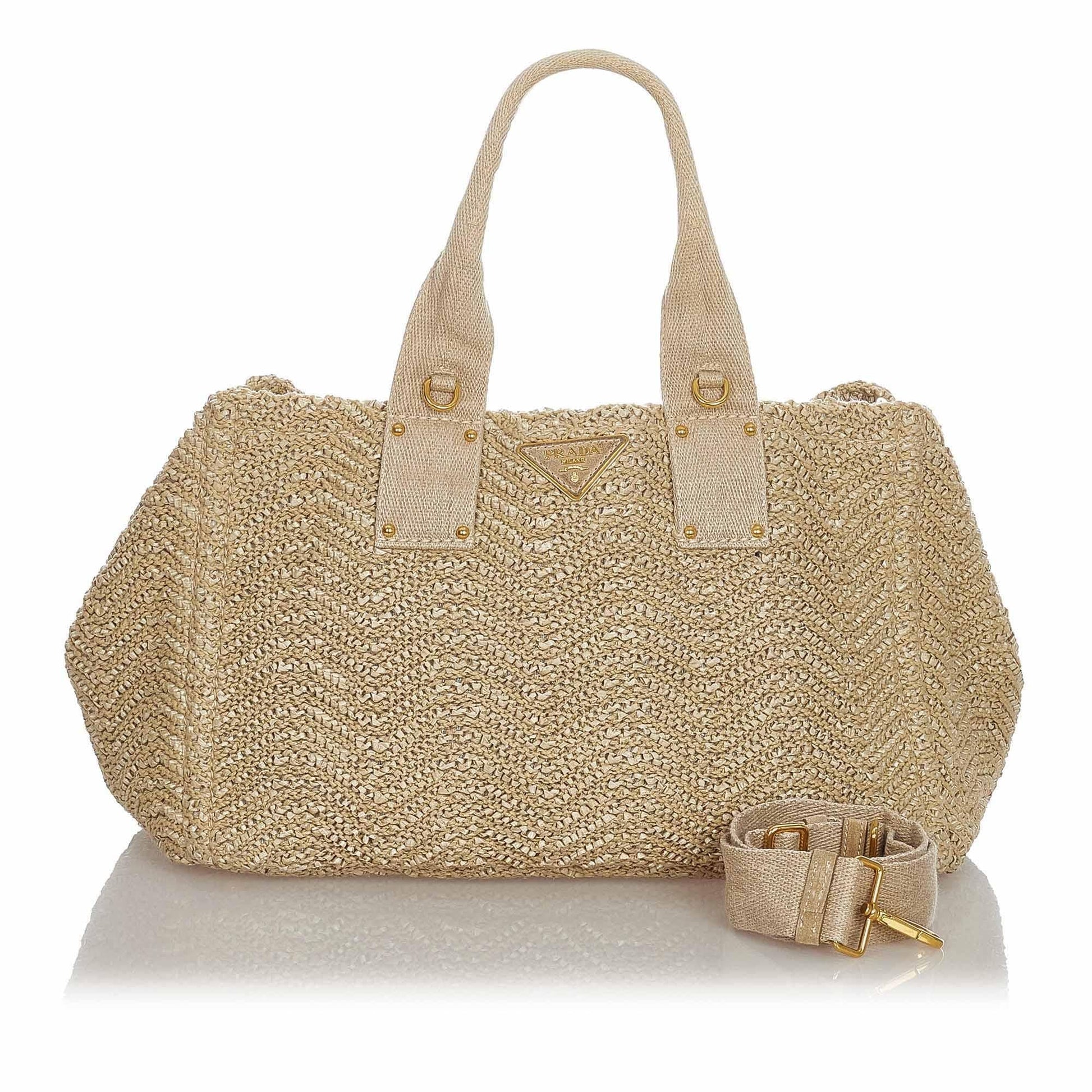 Prada Satchel Shg Raffia Satchel Bag