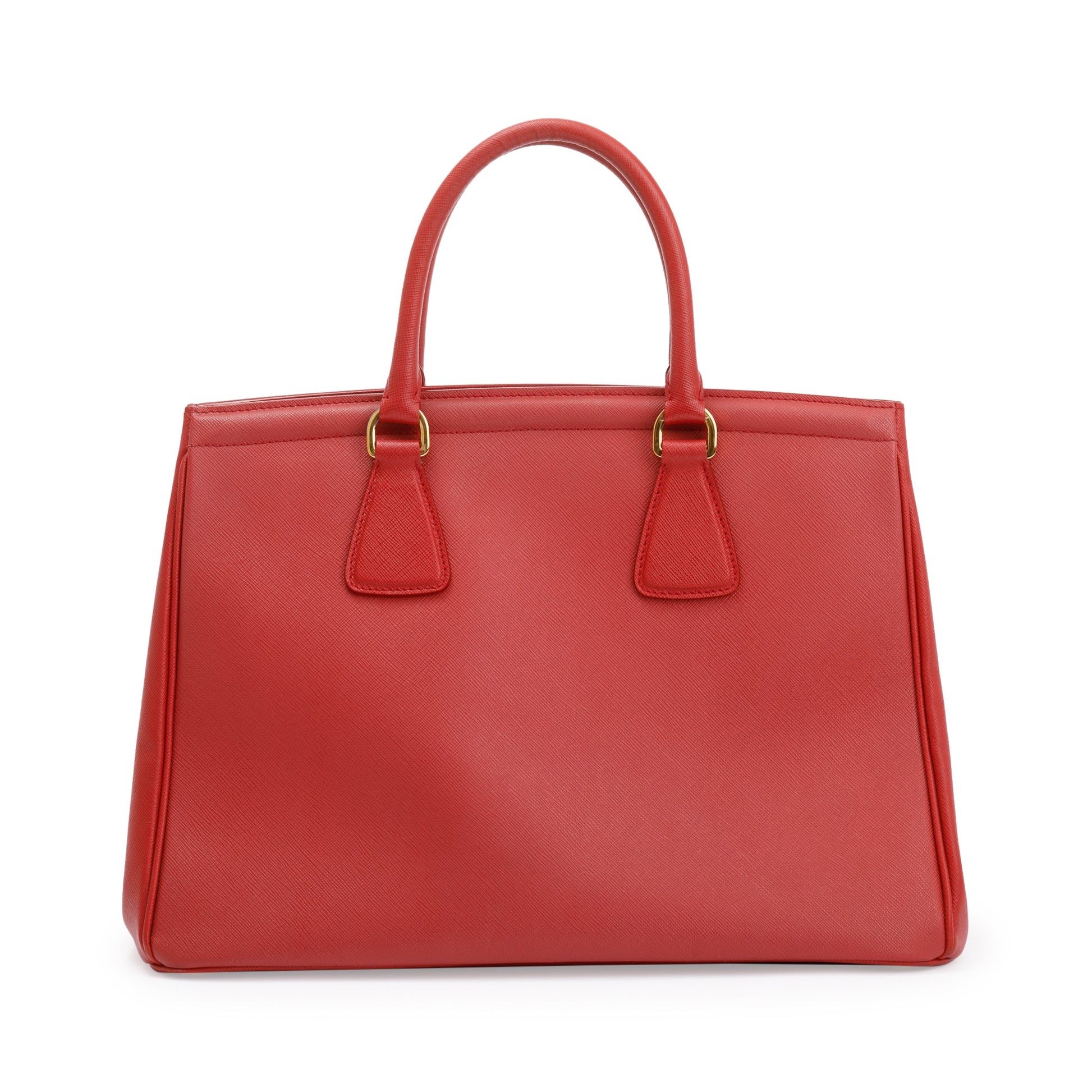 Prada Saffiano Parabole Tote Handbag Leather Red Tote Bag