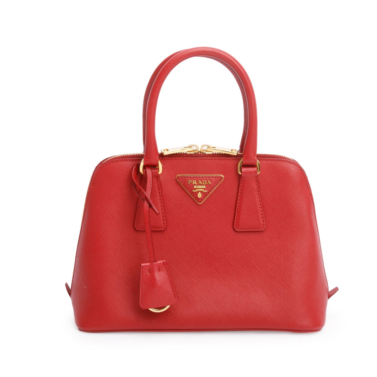 Prada Saffiano Lux Promenade Tote Handbag Red Small Tote Bag
