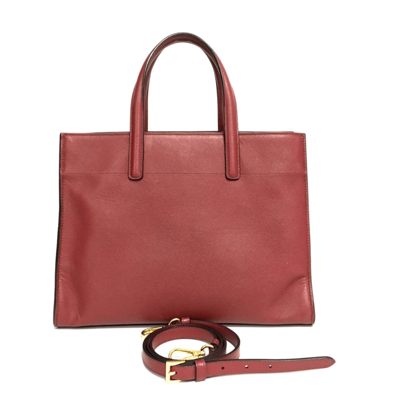 Prada Saffiano Soft Tote Handbag Red Tote Bag