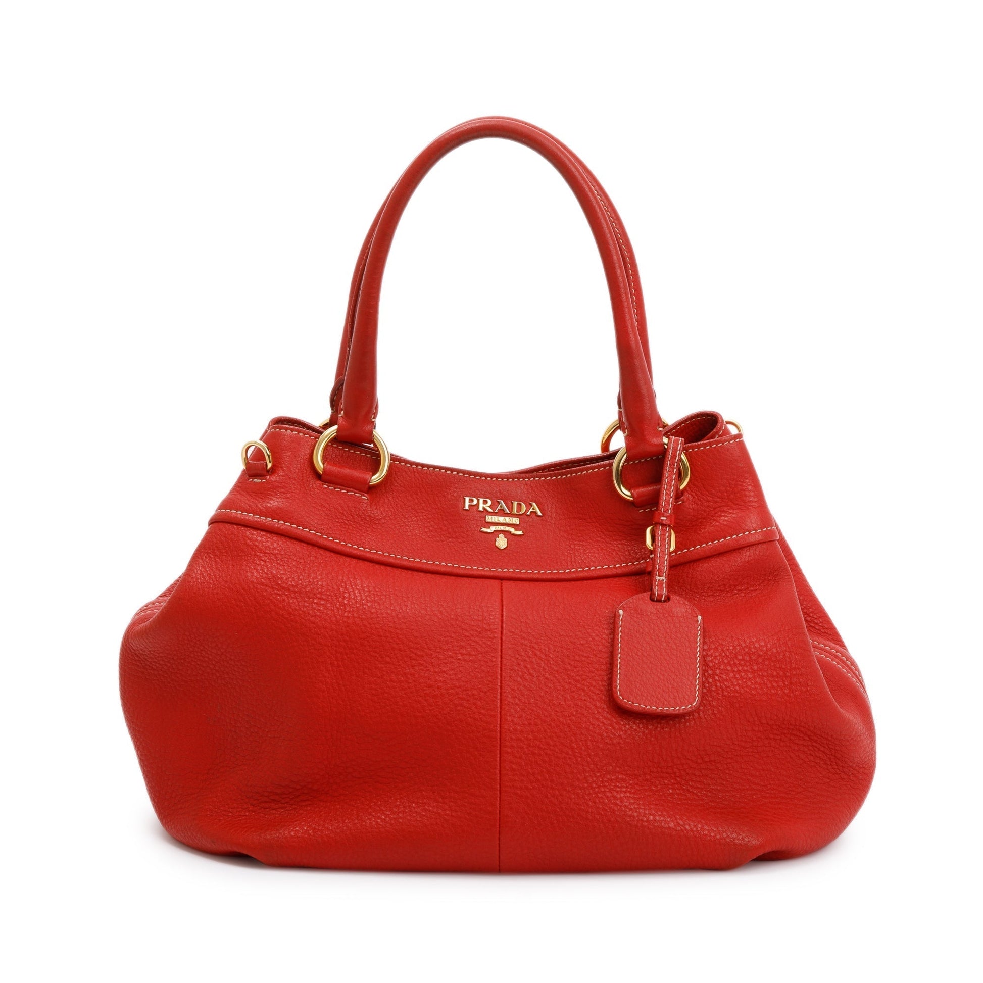 Prada Vitello Daino Shoulder Bag Red