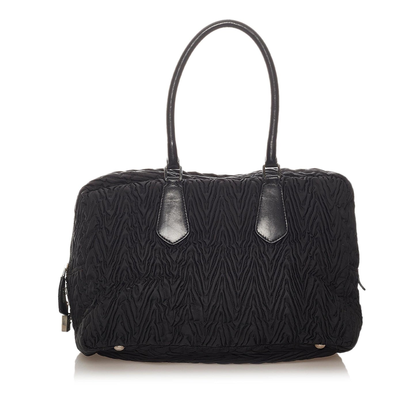 Prada Ruffled Tessuto Handbag Shg Satchel Bag