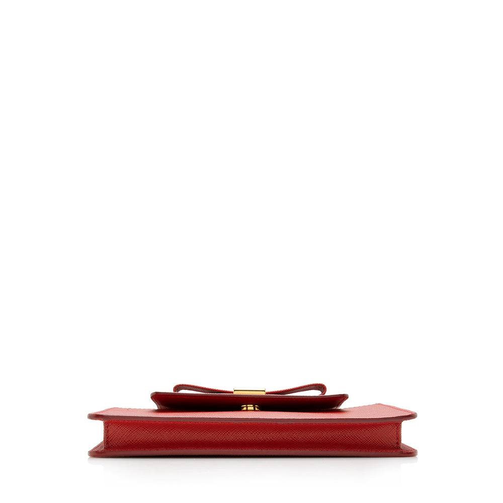 Prada Bow Phone Crossbody Bag Shf Saffiano Chain