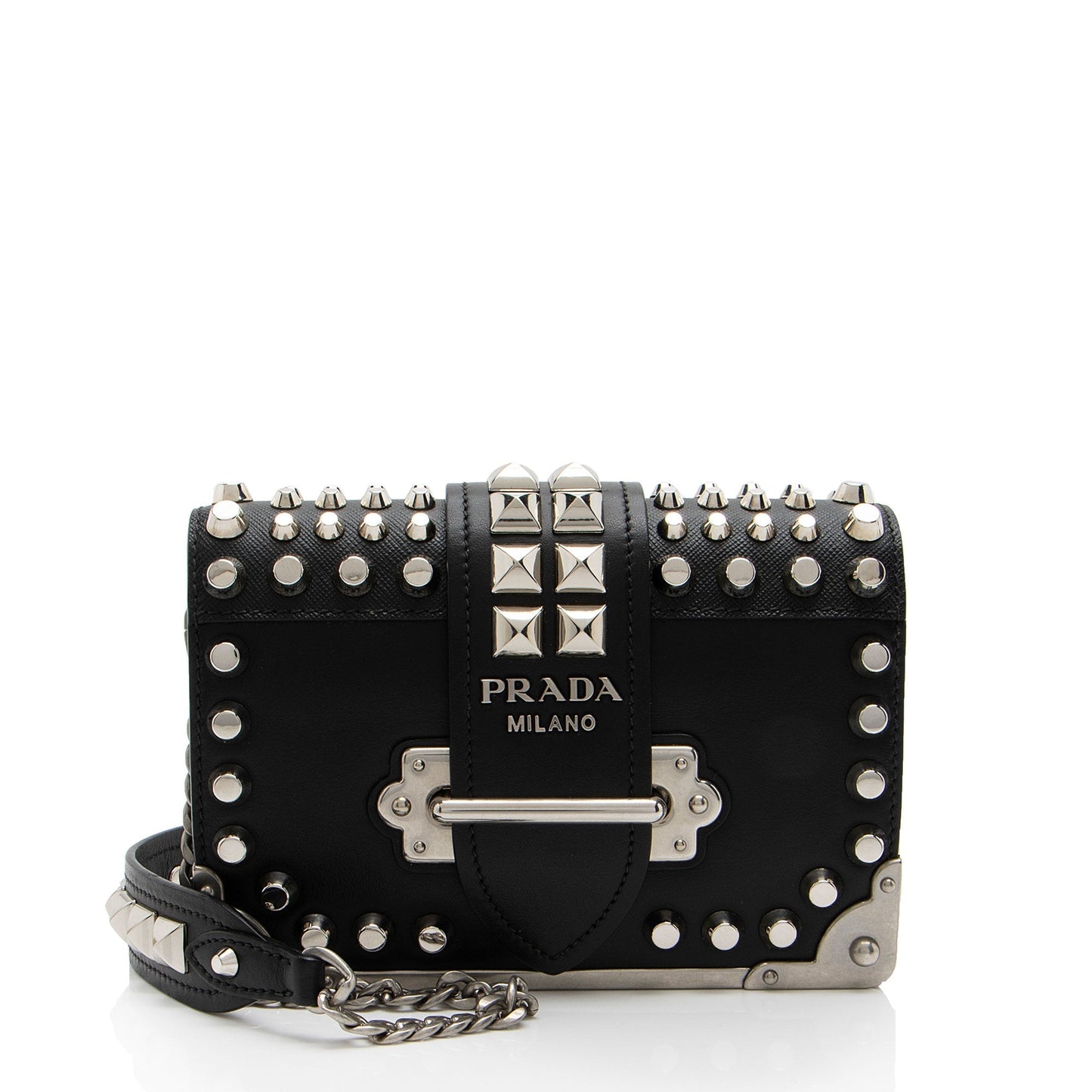 Prada Calfskin Studded Cahier Crossbody Shf Cf2Bbw Saffiano Crossbody Bag