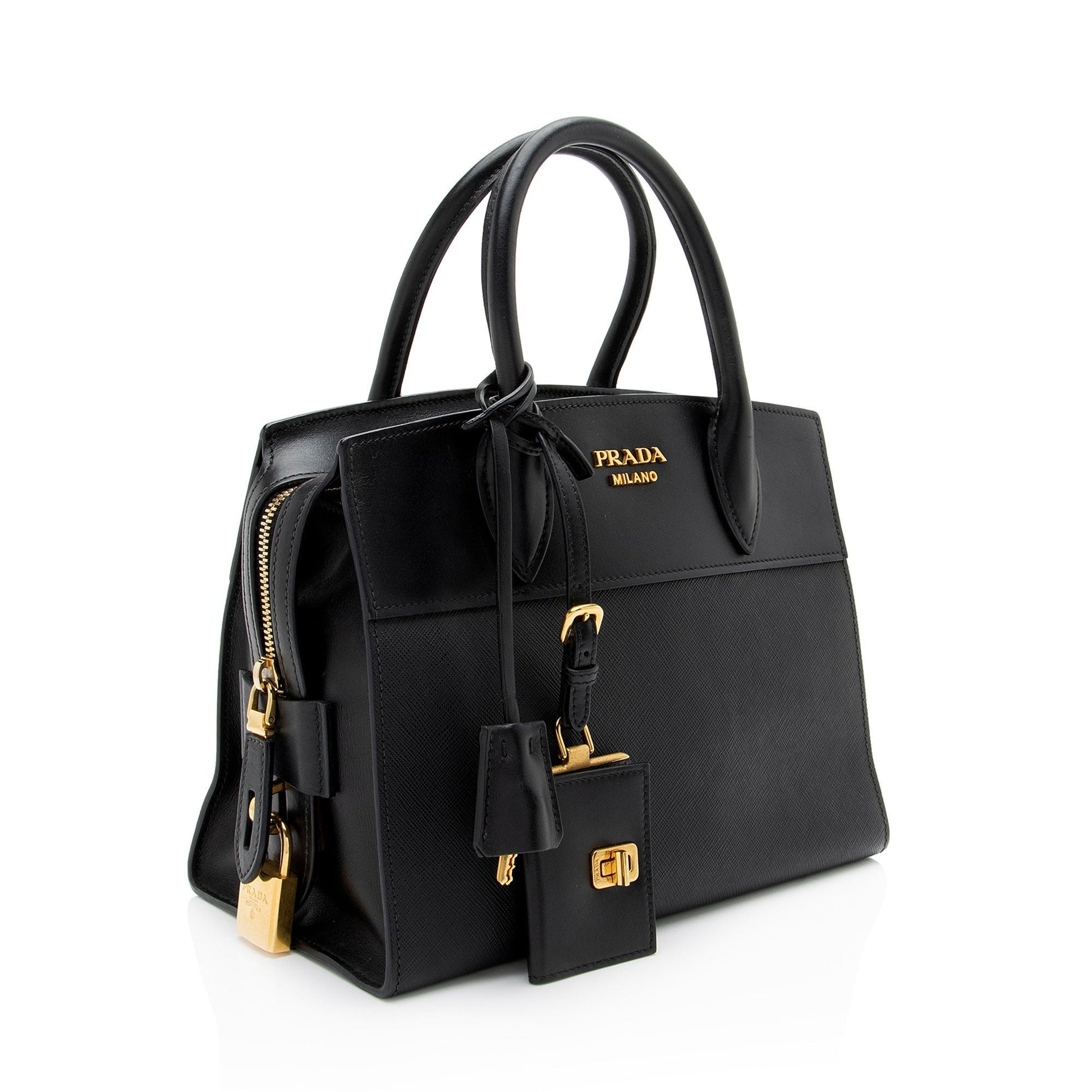 Prada City Calf Esplanade Tote Saffiano Small Tote Bag