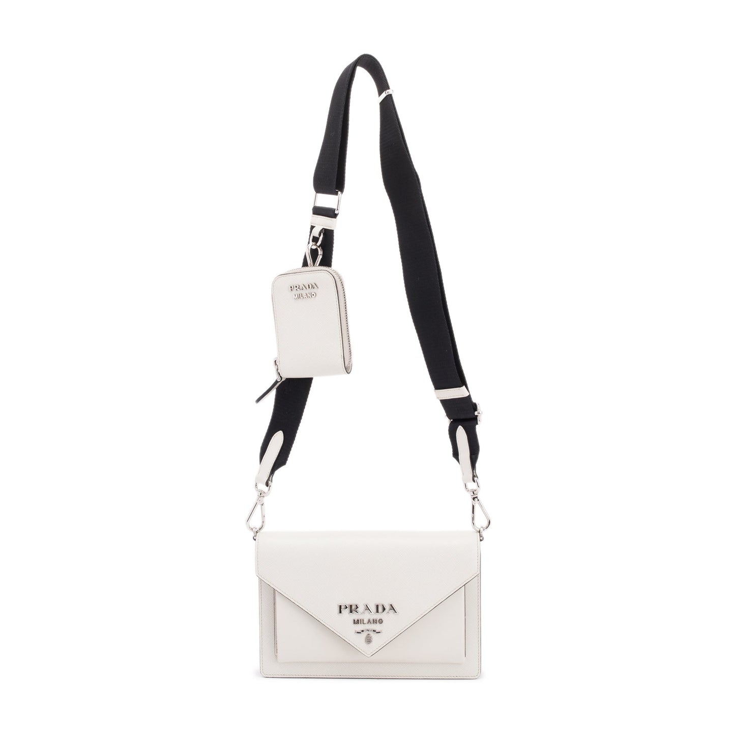 Prada Saffiano City Calf Envelope Bag Mini Travel Bag