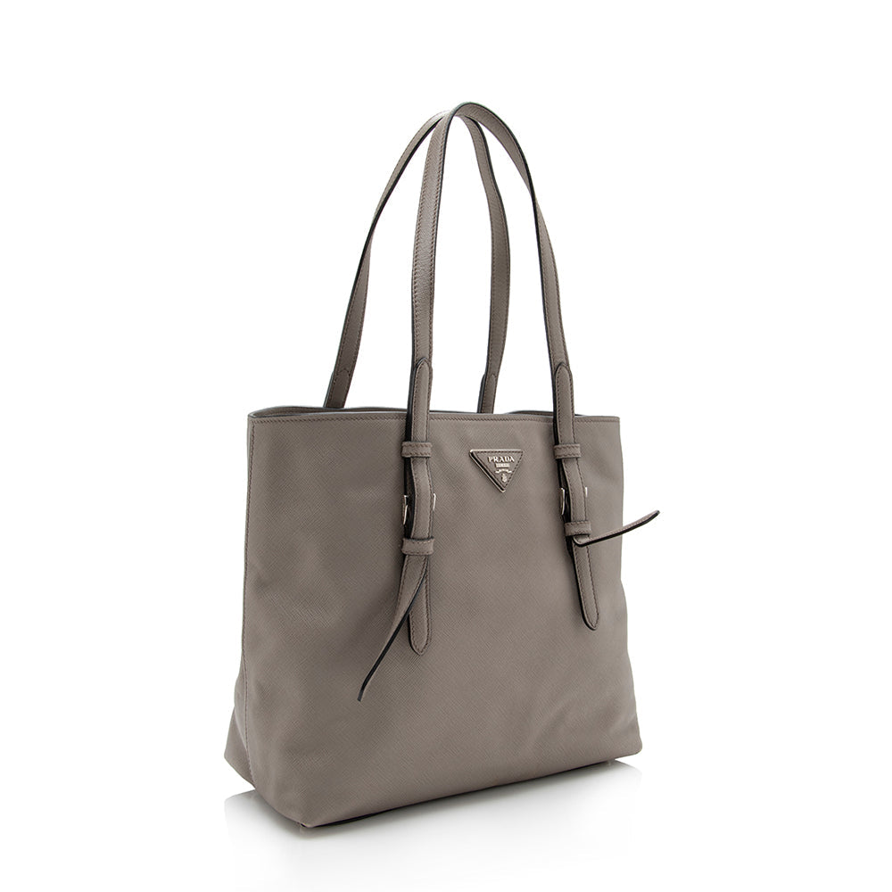 Prada Cuir Buckle Tote Shf Saffiano Tote Bag