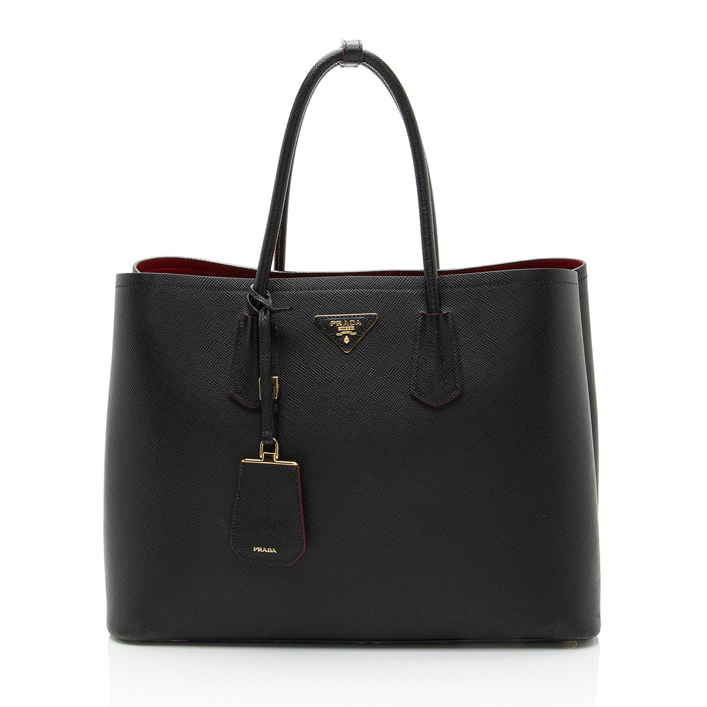 Prada Cuir Double Handle Tote Saffiano Large Tote Bag