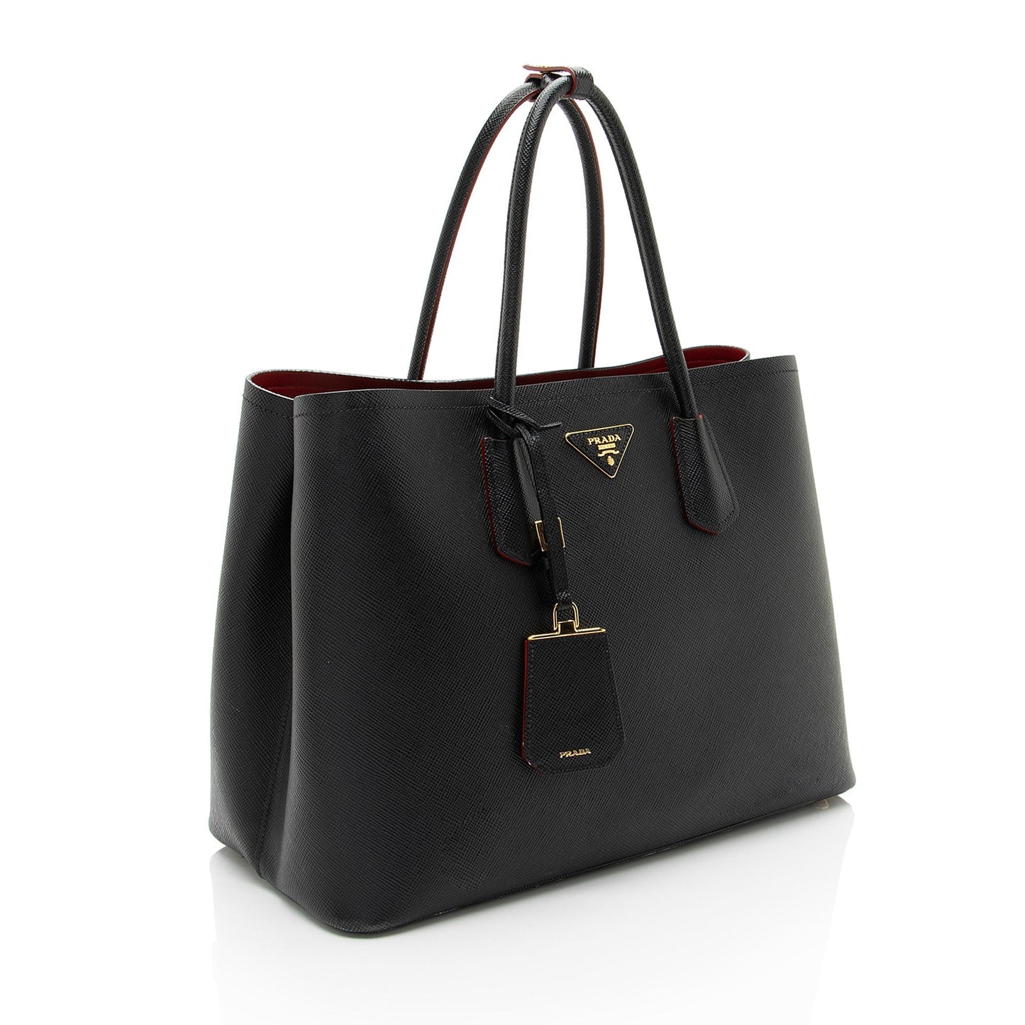 Prada Cuir Double Handle Tote Saffiano Large Tote Bag