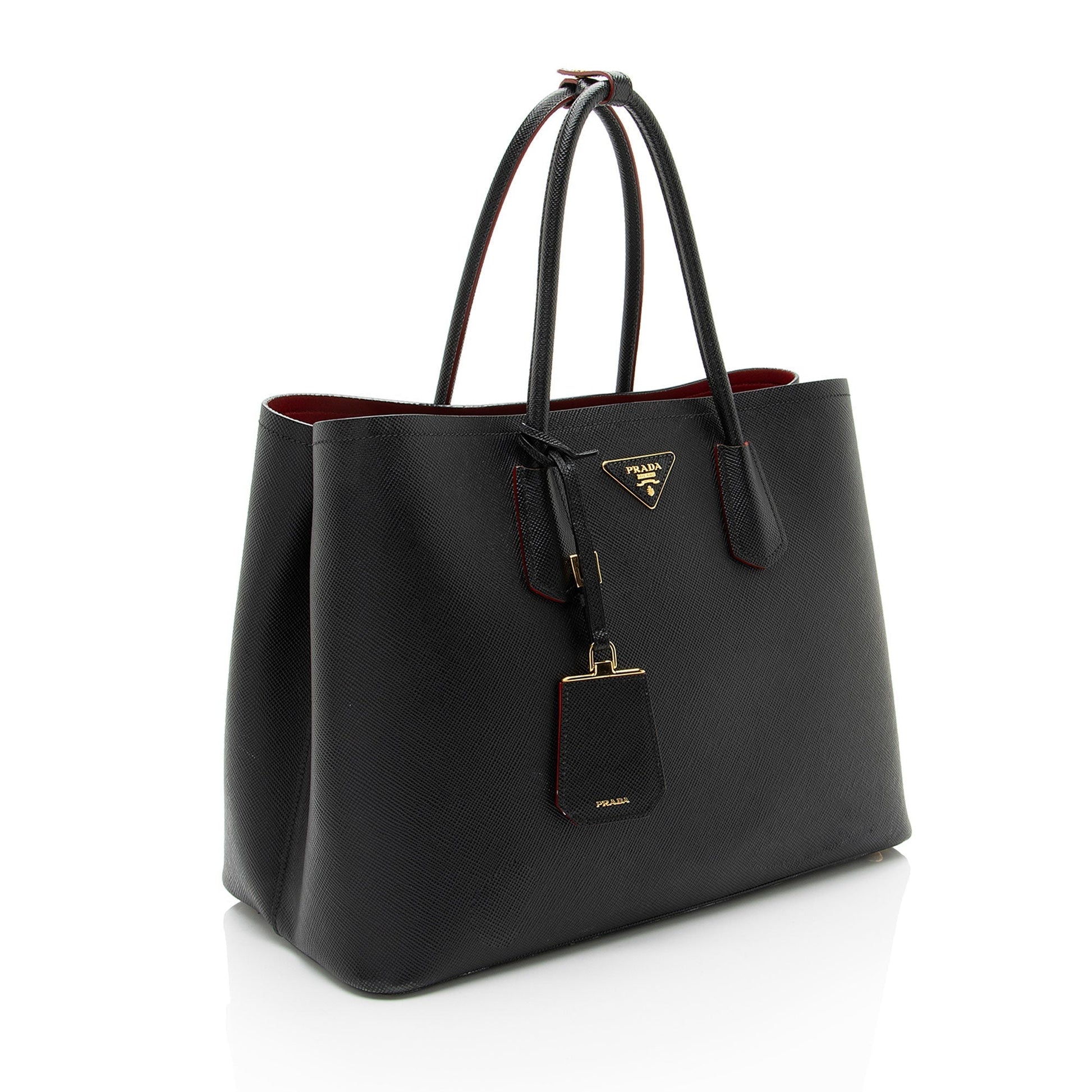 Prada Cuir Double Handle Tote Saffiano Large Tote Bag