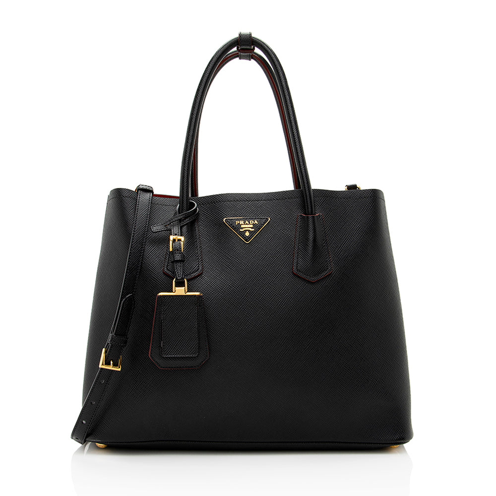 Prada Cuir Double Handle Tote Shf Saffiano Medium Tote Bag