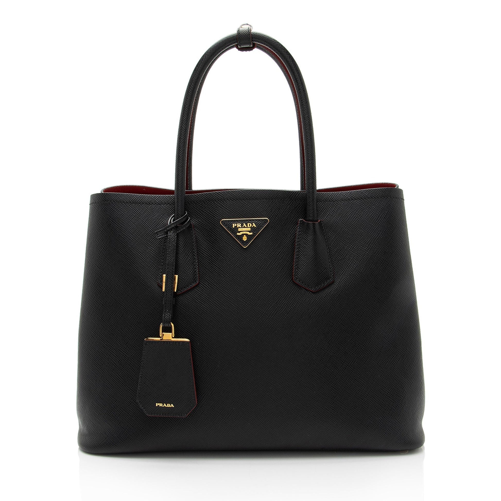 Prada Cuir Double Handle Tote Shf Fc0Rv6 Saffiano Medium Tote Bag