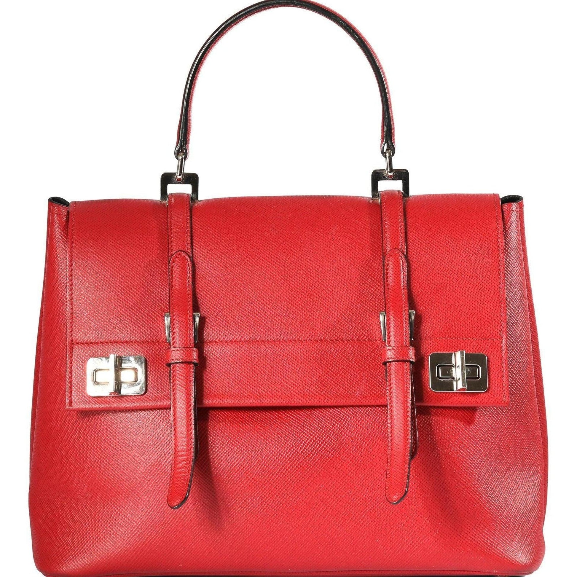 Prada Saffiano Cuir Bag Flap Travel Bag