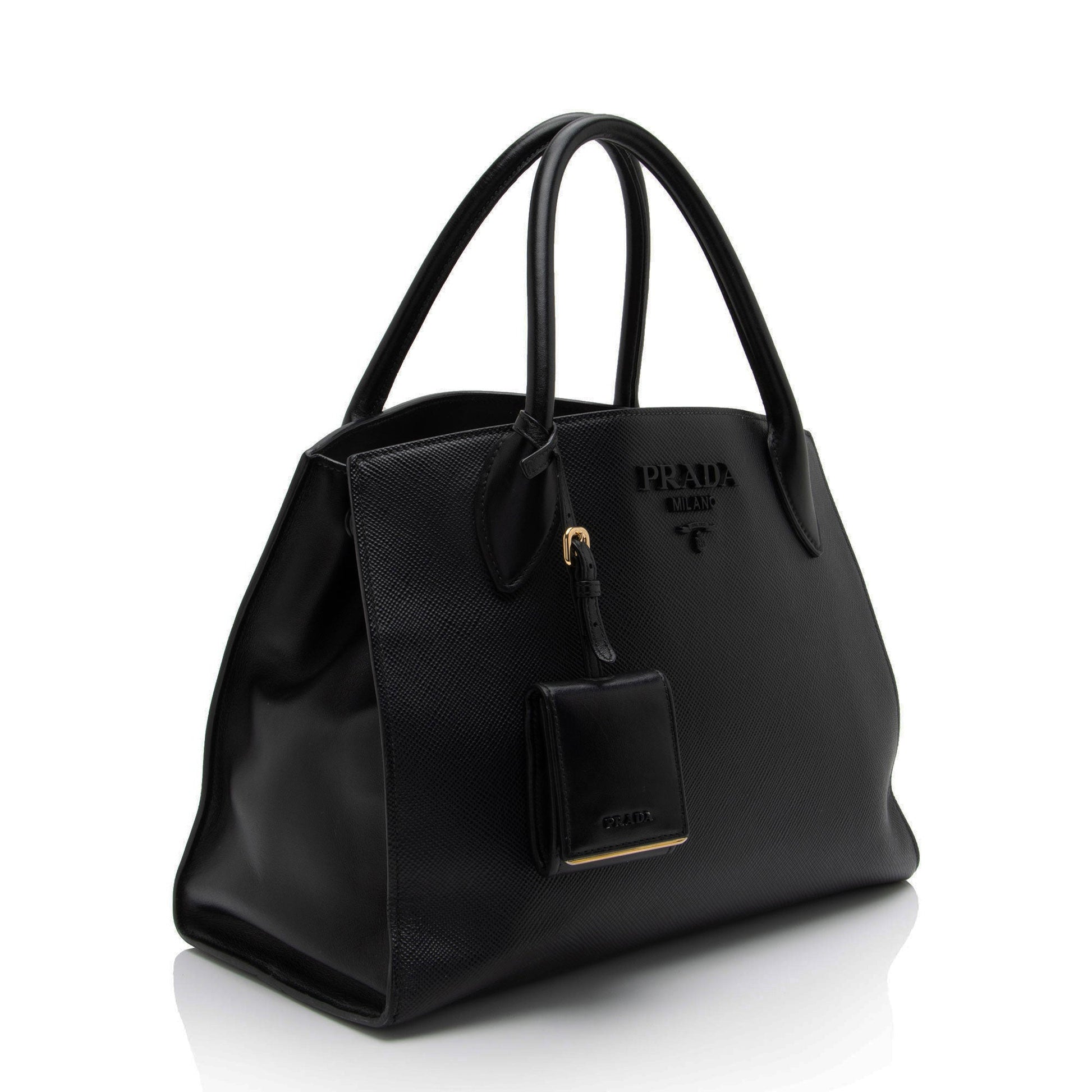 Prada Cuir Monochrome Tote Leather Saffiano Medium Tote Bag