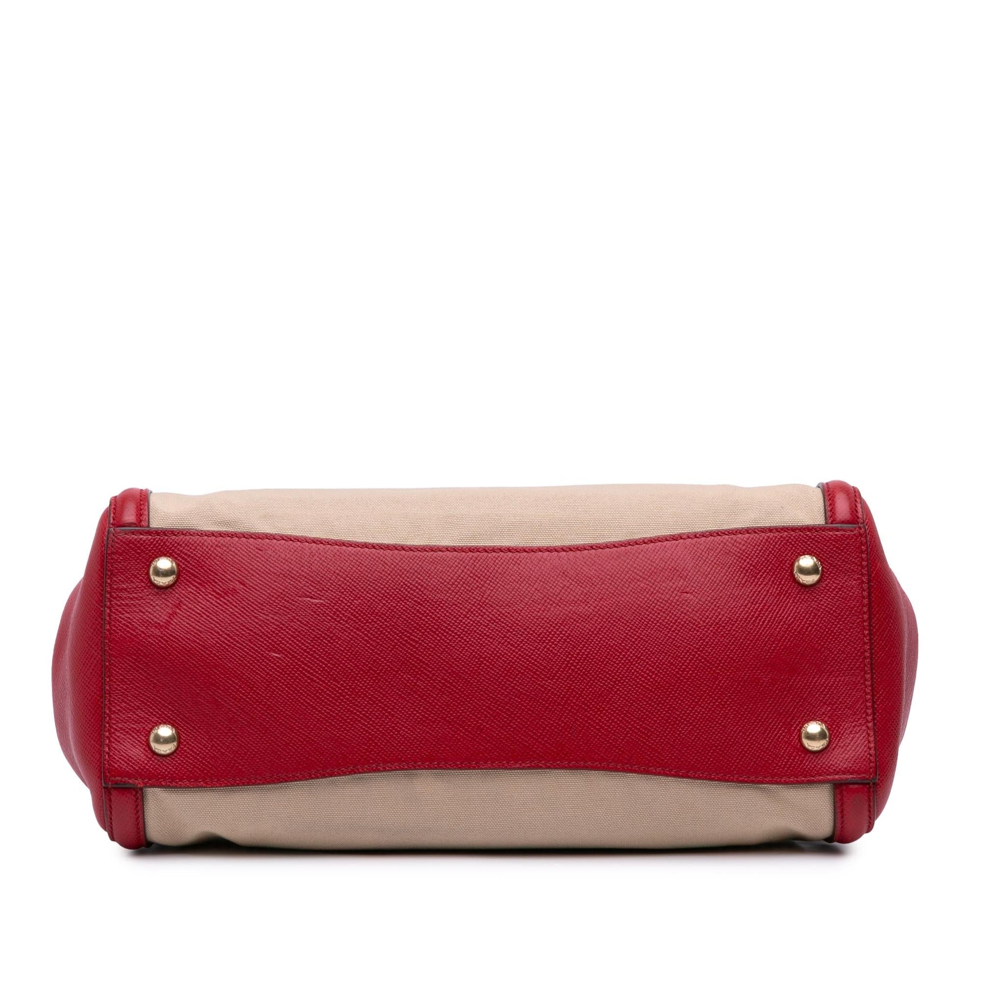 Prada Cuir Trimmed Canapa Satchel Saffiano Satchel Bag