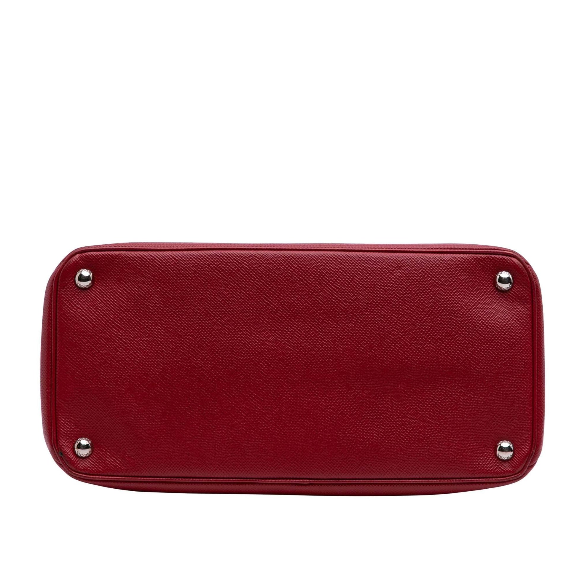Prada Cuir Turnlock Twin Satchel Saffiano Satchel Bag
