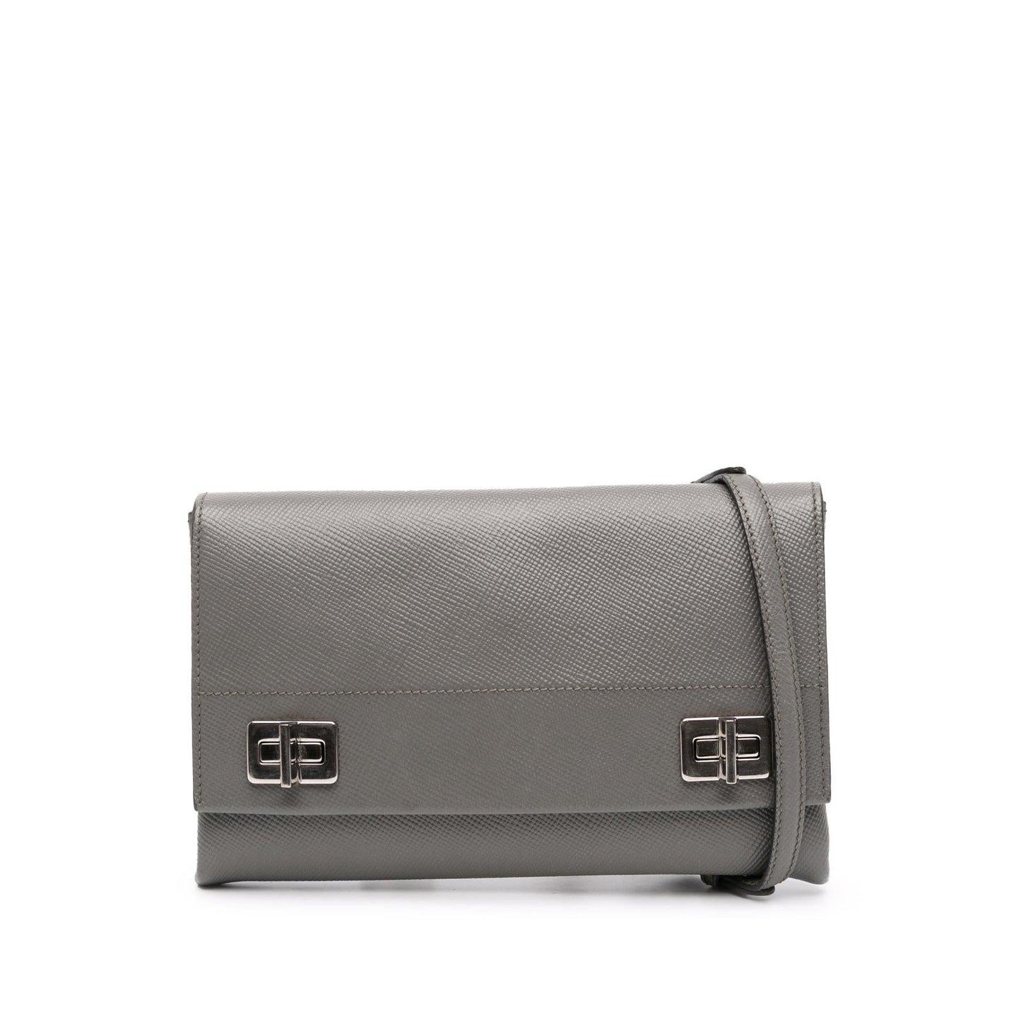 Prada Cuir Twist Lock Crossbody Bag Saffiano Chain Flap