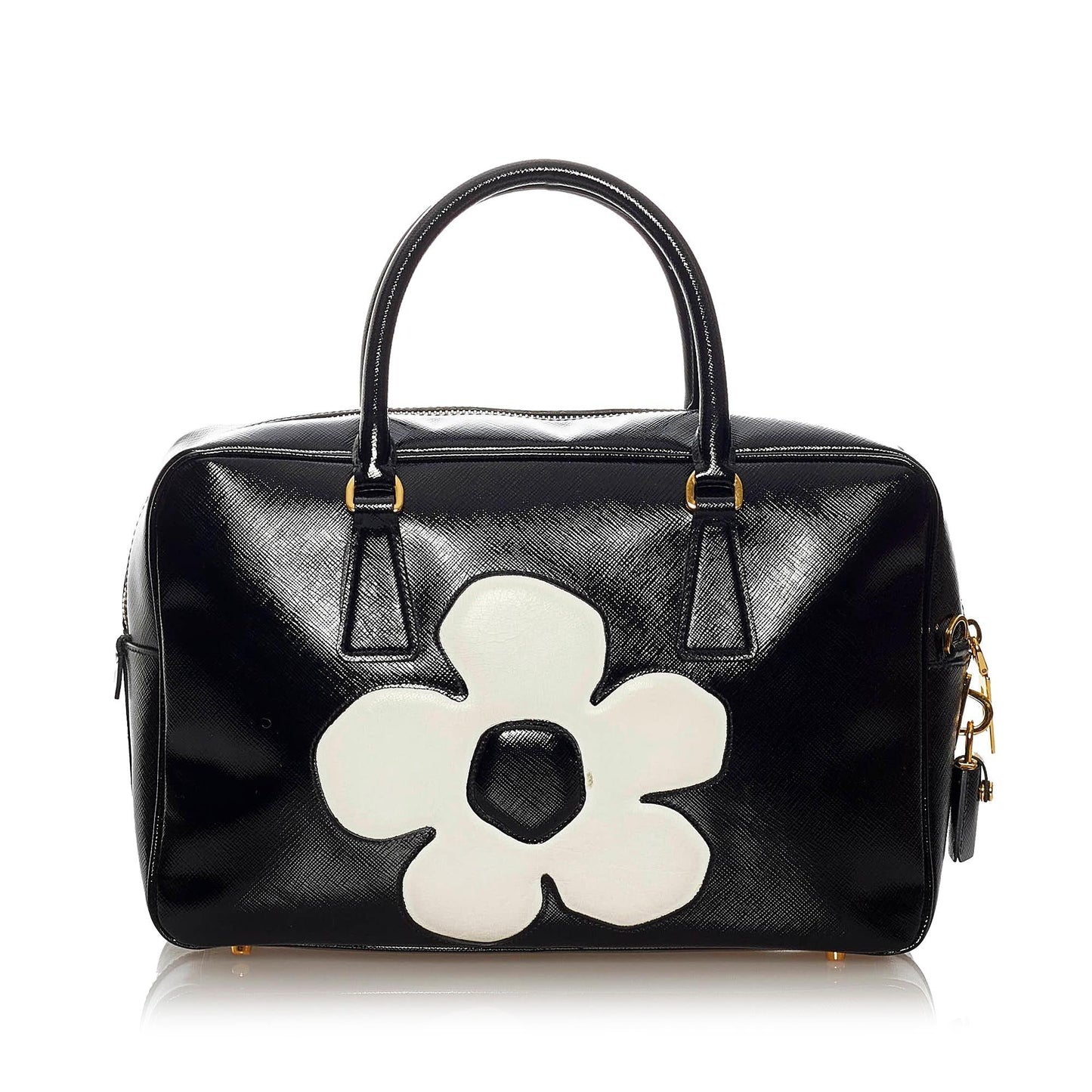 Prada Flower Satchel Shg Saffiano Satchel Bag