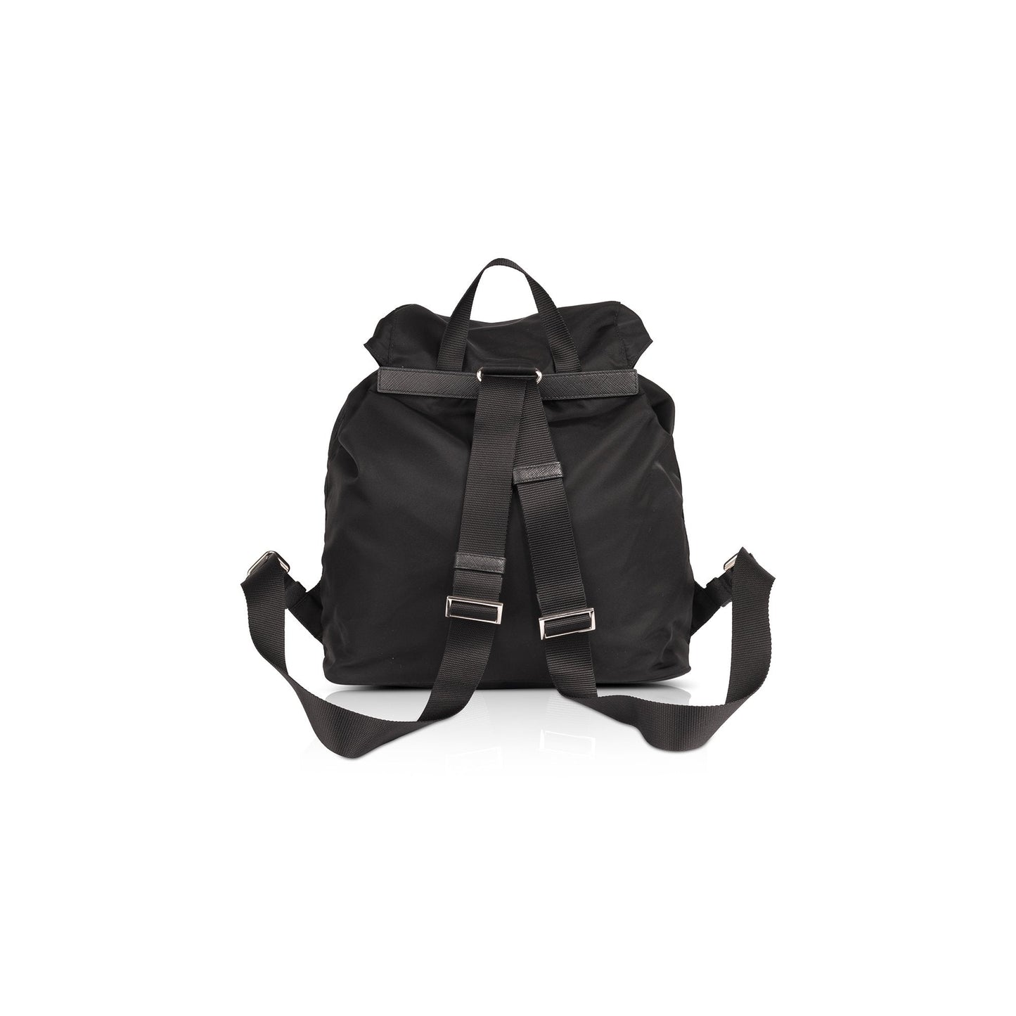 Prada Saffiano Trimmed Tessuto Backpack Handbag Leather Nylon