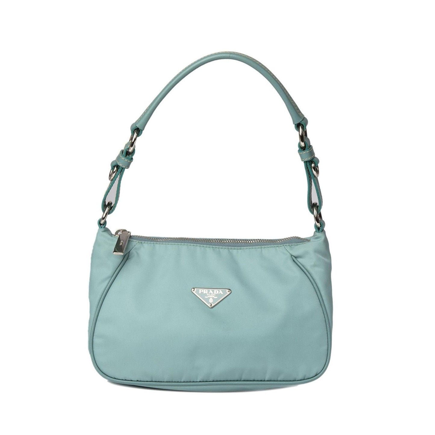 Prada Saffiano Trimmed Tessuto Shoulder Bag Leather Nylon